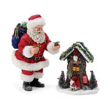Possible Dreams Santa Statue Gnome for the Holidays 10" High Brass Tag 2 Piece