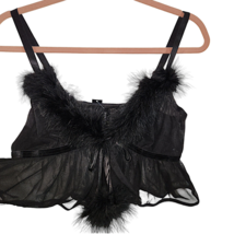 Torrid Black Sheer Mesh Marabou Feather Flyaway Bralette Plus Size 2X - $29.99