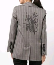 Zadig &amp; Voltaire Verdun Blazer Car Plaid Brown Jacket  $474, Sz 42, Defects - $64.34