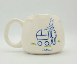 Handmade Cream Bunny Rabbit Mother &amp; Child Calvin Mug 4 Baby Shower Mother&#39;s Day - £12.65 GBP