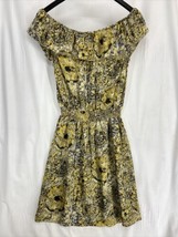 Allen B By Allen Schwartz Size  4 Off Shoulder Dress Yellow Floral Sundress - £9.12 GBP