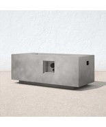 Modern Gray Concrete Propane Outdoor Low-Profile Fire Pit Table - $533.27 CAD