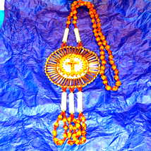 Handcrafted One of a kind beaded religious necklace/Indian style - £38.10 GBP