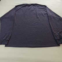 Champion Crewneck Men's Solid Plain Casual Blue T-Shirt Long Sleeve Size Large image 2