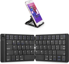 Foldable Bluetooth Keyboard - Portable Wireless Keyboard with Stand Holder - £38.48 GBP