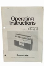 Vintage Panasonic Tape Recorder RS-462S Original Operating Instructions - £11.65 GBP
