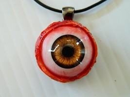 Realistic Human/Zombie Eye Pendant for Halloween, Cos Play (Infected Amber 26mm) - £12.64 GBP