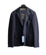 Steel &amp; Jelly Blazer Mens 46 Navy Blue Textured Jacket Structured Office... - $69.52 CAD