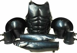 NauticalMart Medieval Breastplate SCA LARP Armour Greek Muscle Armor Set - Black - $379.04