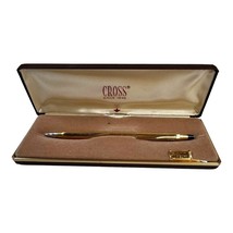 Vintage Cross 10 Karat Gold-Filled Ballpoint Pen With Original Case Blue Ink - $37.39