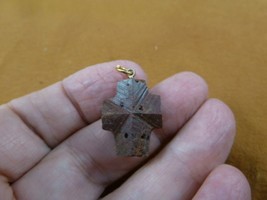 (CR501-40) 13/16&quot; oiled Fairy Stone Pendant CHRISTIAN CROSS Staurolite Crystal - £20.58 GBP