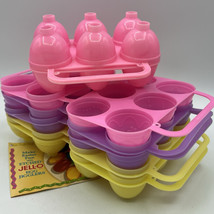 Lot 6 Jello Jigglers Shots Easter Egg Mold All Etched Design Yellow Purp... - $46.74