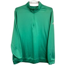 Adidas Mens Pullover Jacket Green Size 2XL 1/4 Zip Lightweight Sweater Big Tall - £27.40 GBP