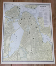 1896 Original Antique Map Of Boston / Massachusetts - $26.01