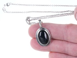 Retired James Avery Hammered Sterling Onyx Pendant on 18&quot; necklace - £146.75 GBP