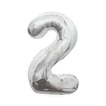 Unique Party 53822 - 34 Giant Silver Foil Number 2 Balloon  - $7.00