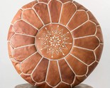 Premium Moroccan Leather Ottoman Pouf Cover, Ottoman Footstool Hassock 1... - $93.99