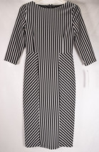 Vintage Jody Womens Stripe Pencil Dress Black White XS - $80.19