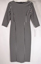 Vintage Jody Womens Stripe Pencil Dress Black White XS - £61.92 GBP