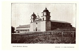 Santa Barbara Mission N. H. Reed Exclusive Photographer Postcard - £15.86 GBP
