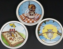 Clay Designs Cat Design Coasters Gary Patterson Comical Ceramic Cats Set... - $168.30 MXN