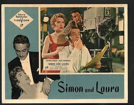 Simon and Laura Lobby Card-Peter Finch and Kay Kendall behind a camera - £30.23 GBP