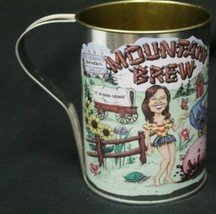 Mountain Brew ~ Metal/Tin ~ Drinking Mug w/Handle ~ 4&quot; x 5.25&quot; - £17.87 GBP