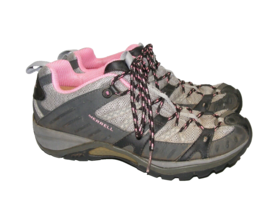 Merrell Performance Shoes Womens Size 8.5 Black Pink Lace Up Hiking Snea... - $26.13