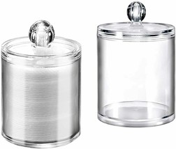 2 Pack of 22 Oz Holder Dispenser, Clear Plastic Apothecary Cotton Swab Ball Jars - £13.41 GBP
