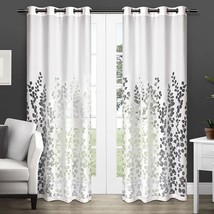 Winter White Exclusive Home Wilshire Burnout Sheer Grommet Top, 54&quot; X 84&quot;. - £27.91 GBP