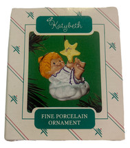 NEW 1986 Hallmark &quot;KATYBETH&quot; - Porcelain Angel with Star - Keepsake Ornament - £9.74 GBP