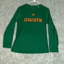 Miami Hurricanes Womens Shirt Small Green Orange Long Sleeve Tee NCAA Basketball - $18.98