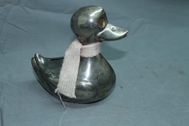 NIckel Plated Metal Coin Bank Duck - $24.74