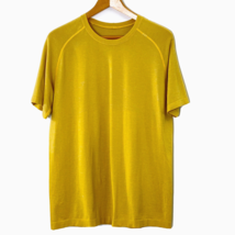 Lululemon T Shirt Mens size L Short Sleeved Crew Neck Active Tee Yellow NO TAG - £25.17 GBP