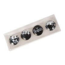 The Early Beatles Rock Group Photo Four Piece Round Glass Magnet Set, NEW SEALED - £7.81 GBP