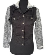 Tinsel Town Button Up Hoodie Jacket Black &amp; Gray  Girls NWT Size Large M... - $284.14 MXN