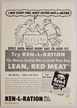 1948 Print Ad Ken-L-Ration Canned Dog Food Man &amp; Dog Arm Wrestle - £9.19 GBP