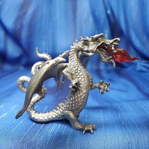 Dragon with Flame Pewter Figurine US Made NEW - £36.96 GBP