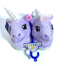 Purple Unicorn Big Eyes Character Slippers Plush Build A Bear Small 10/ 11 NEW - £5.16 GBP