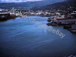 1963 Honolulu Harbor Aerial View Hawaii Kodachrome 35mm Slide - £4.34 GBP