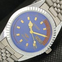 Vintage Citizen Auto 8200 Japan Mens D/D Refurbished Blue Watch 557a-a295434-6 - £19.16 GBP