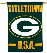 NFL Green Bay Packers TITLETOWN Vertical Flag Banner 27&quot; x 37&quot; NEW - Gre... - £17.27 GBP