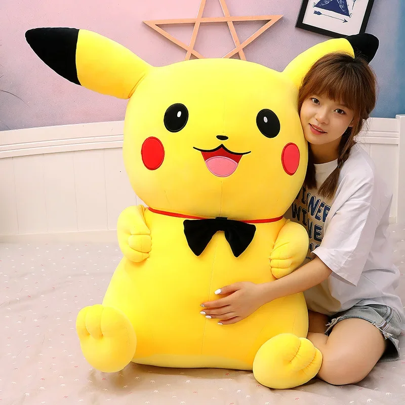 Pokemon Big Size 80cm Pikachu Plush Toy Kawaii Anime Yellow Elf Plush Doll Soft - £18.22 GBP+