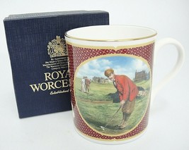 Royal Worcester Golfing Mug Turn of Century Golfers by Melvin Buckley with Box - £9.75 GBP