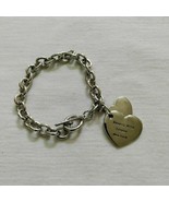 Beverly Hills London New York Heart Rolo Chain Bracelet Silver Tone Toggle - £21.01 GBP