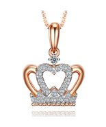 Amazing Crown Fine Natural Diamond 14K Rose Gold Anniversary Wedding Pen... - $470.39