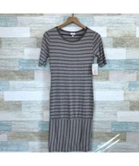 LuLaRoe Julia Midi T Shirt Dress Brown Striped Womens XS NWT - $19.79