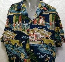 Styled by RJC Haleiwa Inn Surfing Woodie Cruising Hawaiian Shirt Size XL... - $34.64