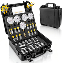 Hydraulic Pressure Test Kit, 5 Gauges 10–600 Bar/150–10 000 PSI, 13 Test... - $259.42