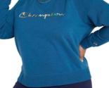 Champion Women&#39;s Campus French Terry Crew Sweatshirt w/ Logo Size XL Blue - $24.74